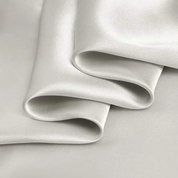 Grey Cream Color Charmeuse Fabric Pure Silk for Fashion Grey Cream Color Charmeuse Fabric Pure Silk for Fashion
