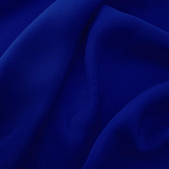 Royal Blue Crepe de Chine Pure Silk Fabric for Summer