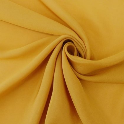 Earth Yellow Crepe de Chine Pure Silk Fabric for Summer