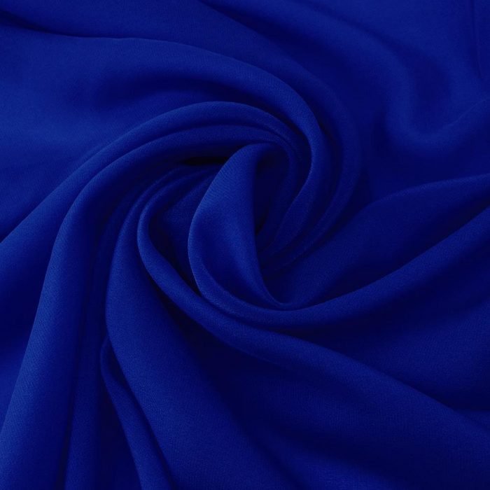 Royal Blue Crepe de Chine Pure Silk Fabric for Summer