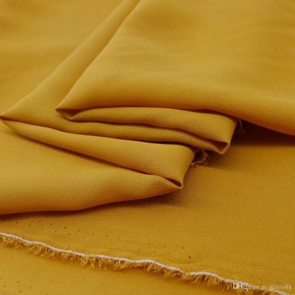 Earth Yellow Crepe de Chine Pure Silk Fabric for Summer